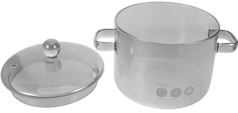 jojofuny Marmite en Verre Borosilicate 1500 Ml avec Couvercle Casserole Résistante à la Chaleur pour Plaques Vitrocéramiques Cuisson Mijotée et Soupe Casserole Multifonctionnelle avec