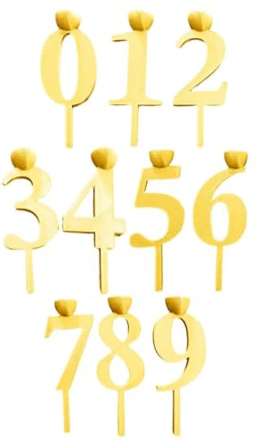 usefulbeauty Supporti per candele a forma di numeri per torte di compleanno, set di 10 pezzi forniture festa laurea | espositore per candele per celebrazione - per pasticceria domestica