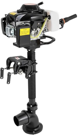 4 Stroke Outboard Motor, 55cc 4.0hp Fishing Boat Engine with CDI Ignition, 2.9kW 4500-5500rpm,Max. thrust 1100 lbs,Winds Cooling System Outboard Trolling Motor for Boat Fishing Dinghy up to 4m