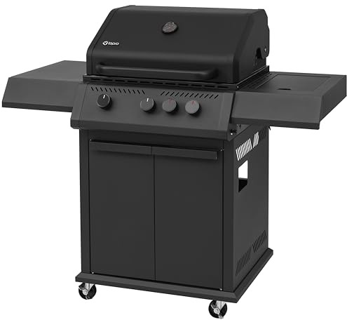 tepro 3+1 Brenner Gasgrill Woodlake – 3-Brenner-Gasgrill mit Infrarot-Keramik-Seitenbrenner