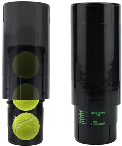 Fukaisu Tennisball Druckbehälter Aufbewahrungsdose, Hält 3 Bälle 14 PSI Druckkammer für Tennisbälle Sparer Luftdichter Behälter Bewahrt Frischen Sprung Wieder verwendbare Schläger Druckdose (Schwarz)