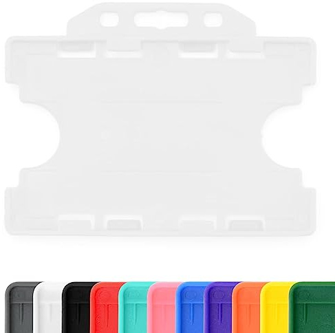 CKB LTD Starr Offenes Gesicht doppelseitig 2 ID Karten zum Einschieben Ausweishalter horizontal/Querformat Kunststoff Für Zwei Kreditkartengröße Karten 86x54 mm 10 Stück - Klar