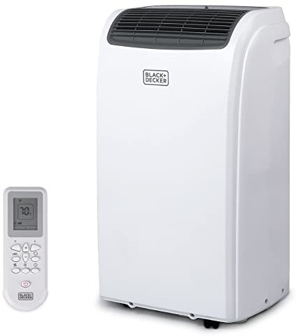 BLACK+DECKER Portable Air Conditioner,14,000 BTU Cooling, 12,000 BTU Heating for Rooms up to 700 Sq. Ft., Smart AC Unit with Follow Me Remote, BPACT14HWT, White