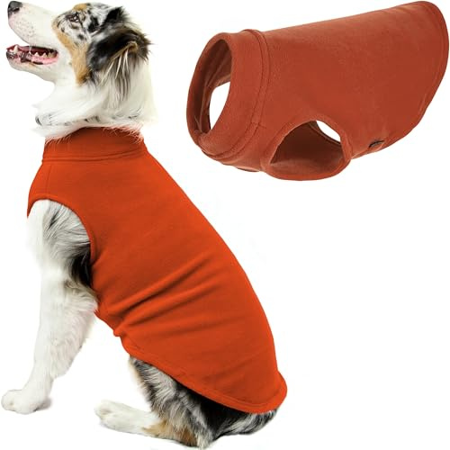 Gooby - Stretchig fleeceväst, tröja fleece, väst, jacka, tröja för hundar, pumpkin, 3XL