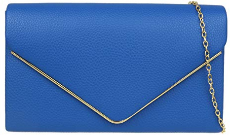 Girly Handbags Metallisch-Rahmen Clutch-Bag (Königsblau)