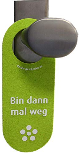 immi 1 St. Filz Türhänger Grün, Bin dann mal weg/Bin im Garten, Blume