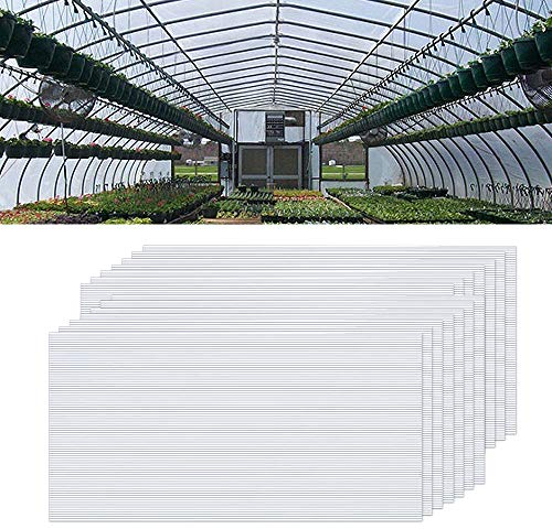 NAIZY 14x Polycarbonat Hohlkammerstegplatten, 4mm | 10,25 m² Doppelstegplatte für Gewächshaus Garten Treibhaus Ersatzplatten (60.5 x 121cm) - Transparent