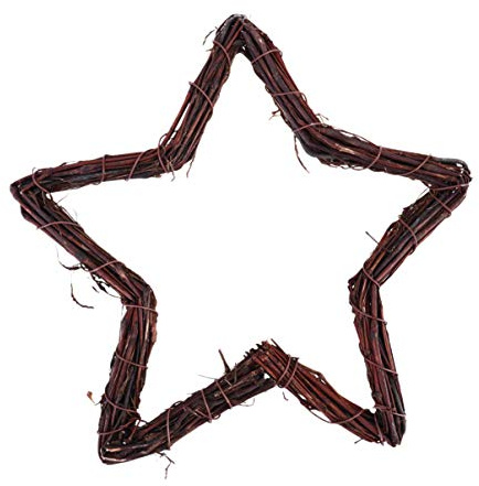 Guirlande Couronne en Forme D'étoile Couronne De Porte D'entrée De Noël Affichette De Porte De Noël Bague Couronne De Saint Valentin Décor Rétro Porte Suspendue Rotin en Bois