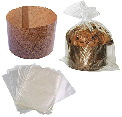 KIT 20 FORME PER PANETTONE + 20 SACCHETTI IN PLP DA CM 32 X 45