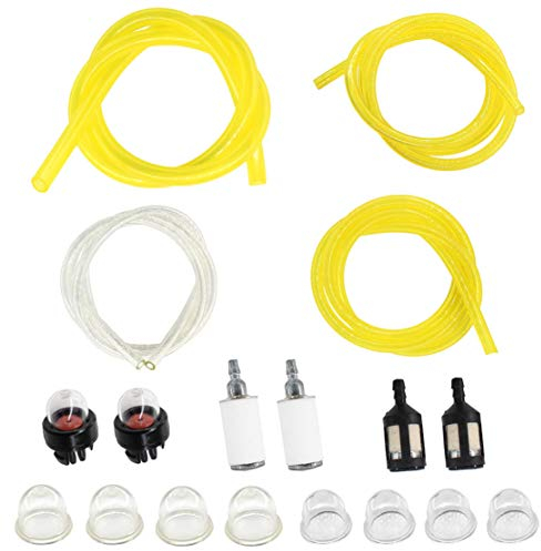 AISEN Universal Benzinfilter Kraftstoffschlauch Benzinschlauch PU Schlauch (jeder 60cm) mit Kraftstofffilter Benzinpumpe Primer Pumpe kit Für Rasenmäher Freischneider Trimmer Mower Motorsense