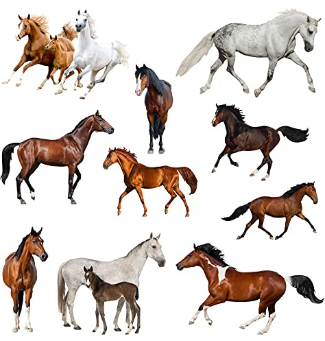 Little Deco Wandtattoo Wandsticker Kinderzimmer Mädchen Jungen Pferde Wandaufkleber Tiere Pony Spielzimmer Wanddeko Wildpferd Ross Wandbild Kinder DL699-1
