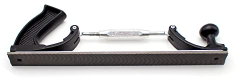 Jieotwice Auto Blech Handfeile, Rahmen, Gefräste Zähne, Karosseriepolierer, Feilen, Flexible Karosseriefeile, Verstellbarer Halter mit 350mm Klinge(Mittlerer Zahn)