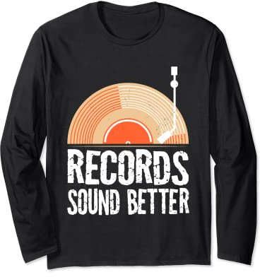 Vinyl Records Music - Gramophone Owner Vinyl Disc Player Long Sleeve T-Shirt