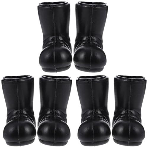 Toddmomy Miniature Boots - 3 Pairs Mini Santa Boots, Black Mini Shoes for Dollhouse Decoration, DIY Craft Project, Christmas Table Centerpiece