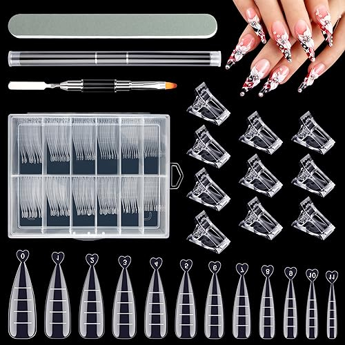 Kit de Moldes Uñas Acrilicas 132 Piezas Formas de Uñas Duales Construya Rápidamente Uñas Postizas de Gel UV Herramientas de Manicura de Extensión de Uñas