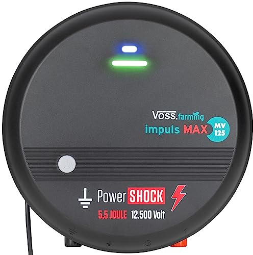 VOSS.farming „Impuls MAX MV125“ - 230V Weidezaungerät, Spannungsbereich bis 12,5 kV, Einzäunung von Rindern, Ziegen, Schafen, Wolfsabwehr, Wildschweinabwehr