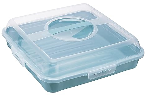 keeeper Contenitore per Panini, Torte, Muffin, Snack e Spuntini, Polipropilene, Forma Quadrata, Enrico, Nordic Blue (Blu)