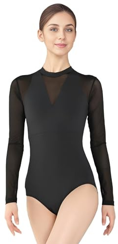 s.lemon Ballett Body Damen,Erwachsene Langarm Spitze Ballett Trikot