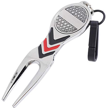 Restokki Golf Divot Repair Tool, leichte Mehrzweck Pitchgabel aus Aluminiumlegierung, tragbares Golf Reparaturwerkzeug für alle Golf Enthusiasten auf dem Golfplatz