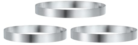 sourcing map Round Cake Ring 5.5/5.9/6.3 Inch Seamless Stainless Steel Pastry Mousse Dessert Ring Mirror Coating for Baking Cooking English Muffins Crumpet Making Tool
