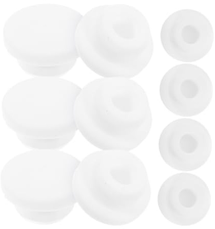 HOMOCONO 10 Stück Runde Überlaufkappen Kunststoff 16mm Für Waschbecken Badewanne Überlaufabdeckung Ablaufschutz Badezimmer