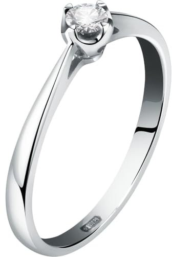 CHRIST Damen-Damenring 585er Weißgold 1 Diamant 50, Weißgold 32028498