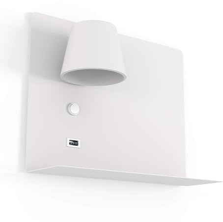 B·LED BARCELONA LED Lampada da lettura a parete con porta USB BASKOP - 6W - Sinistra