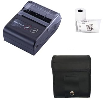 QZCX Impresora de inyección de Tinta de Mano Mini Impresora de Recibos inalámbricos de Impresora portátil sin Tinta 58mm USB BT No es fácil de desvanecer(Add Case)