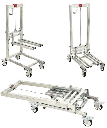 DPFCYBS Carrelli Elevatori Carrello Elevatore Manuale 60KG di Carico Elevato Gru Pieghevole Portatile Leggero Impilatore Manuale Ad Argano(Size:b)