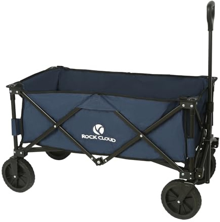Rock Cloud 120L Festival Trolley on Wheels, Folding Wagon, Portable Camping Cart, Collapsible Foldable Trolley for Beach Outdoor Garden Picnic Shopping Fishing