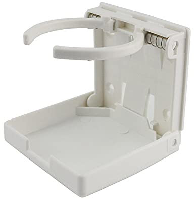Yurefax Portavasos Plegables Ajustables, 1 Uds., Marino/Barco/Caravana/Coche/RV/Taza de Agua for Barco, for Asiento, portavasos Plegable for yate Portavasos para Consola Central de Coche(White)