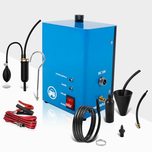 SWTHM Nebelmaschine KFZ, Rauch Leck Detektor DC 12V Auto-Kraftstofflecktester mit eingebauter Pumpe und Haken, Vakuumleckerkennung für Fahrzeug-Motorräder Boote