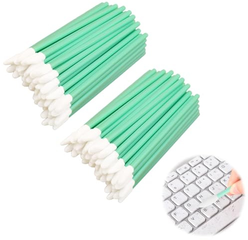 DmDoyy 200 Stück Wattestäbchen Reinigungsstäbchen, Schaum Reinigung Tupfer Sticks, Schaumstoffspitzen Reinigungstupfer für Tintenstrahl Druckkopfreiniger Kamera Linsen Reinigung Optische Ausrüstung
