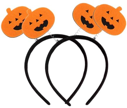 Nhgkju 2 Stück Halloween Kürbis Haarreifen Lustiges Kostümaccessoire für Damen und Erwachsene Partydeko für Verkleidung und Festival
