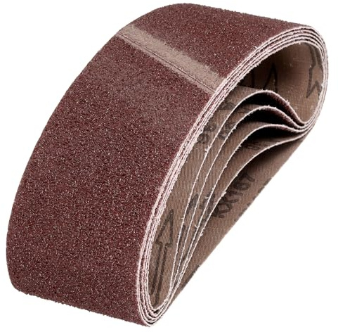 QUARKZMAN 100mm x 610mm Bandas de Lija Set, 6pcs Cintas Abrasivas 36 Grano Correa para Lijadoras Óxido Aluminio para Carpintería Pulido de Metal Afilador de Cuchillo