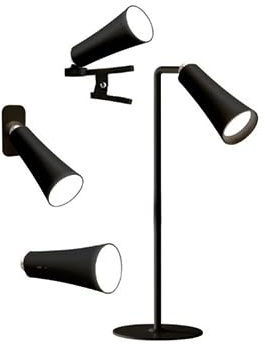 BRANDANI Lampada da tavolo torcia clip e da parete Led Mood 4 in 1 nero 12 x h 47,5 cm