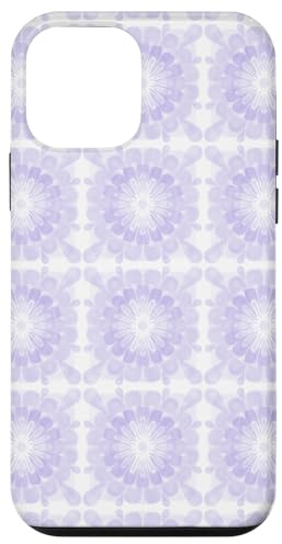 Retro dipinto a mano floreale piastrelle in lilla Custodia per iPhone 12 mini