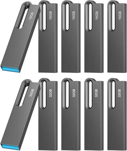 Chiavetta USB 32 GB 10 Pezzi Pennetta USB 3.0 Pen Drive Impermeabile USB Flash Drive Chiavette Memoria USB Stick per Computer Laptop MacBook Windows