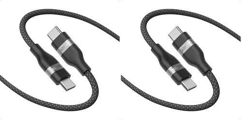 Anker Nano USB C Cable, 240W 6 ft/1.8m Flexible Multi-Color Braided Cord, Fast Charging Type C Charger for MacBook Pro, iPhone 17/16/15, iPad Pro, Samsung Galaxy,and More(Black) (Pack of 2)