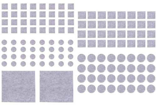 FUTUREORYY 130pcs 3mm Thick Felt Furniture Pads Self-Adhesive Anti-Skid Table and Chair Leg Protectors Light Grey for Hardwood Floors and Scratch Prevention