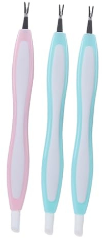 ULTECHNOVO Removedor de Piel Muerta para Uñas 3 Piezas Acero Inoxidable, Herramienta para Manicura Pedicura, Tenedor para Quitar Cutículas, Raspador Profesional para Cuidado Color Aleatorio