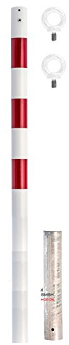 ABSPERRPFOSTEN aus Stahlrohr ø 60x2,5mm, mit 2 Ösen, lose herausnehmbar mit Bodenhülse (kein Verschlussmechanismus)