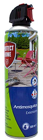 Protect Home Insecticida persistente para exteriores. Eficaz contra mosquitos y mosquito tigre, ideal para balcones, terrazas y jardines.