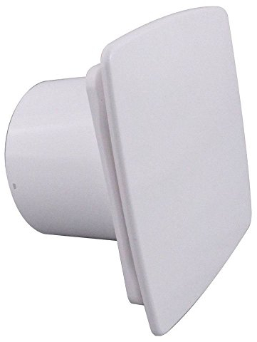 Badlüfter Ø 100 mm Frontplatte weiß WNB und Feuchtigkeitssensor/Hygrostat mit Timer/Nachlaufegelung Lüfter Ventilator Deckenlüfter Front Wandlüfter Badventilator Ventilator Einbaulüfter Bad Küche