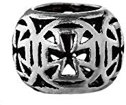 NKlaus SET 2x beard bead RONAN Templar cross 925 sterling silver curly bead 40498