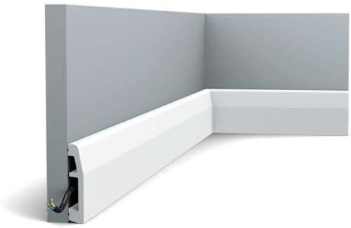 Pack de 4 mètres Plinthe minimaliste à l'angle peu marqué SX125 - L200 x H6,9 x L1,4 cm - ORAC DECOR