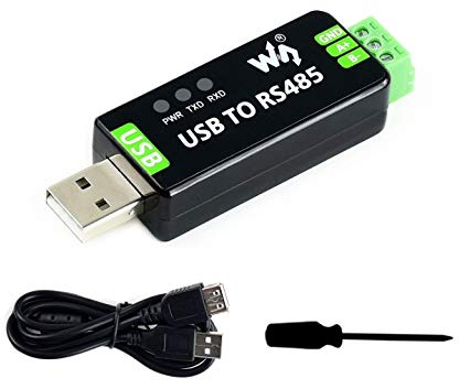 Waveshare Industrial USB to RS485 Converter with Original FT232RL 300-921600bps Baudrate Built-in Embedded Protection Circuits,Resettable Fuse, ESD Protection, TVS diode