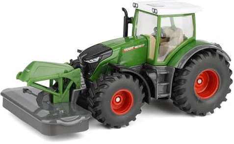 siku 2000, Fendt 942 Vario med frontklippare, metall,plast, 1:50, grön, Klipparen och hytten kan tas av, släpkoppling