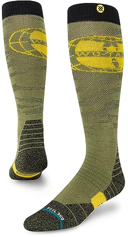 Stance Snow Socks - Wu World - Over the Calf Merinowolle Skisocken and Schneesocken - Feel360 x Infiknit (Schwarz, Groß)