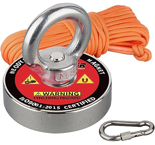 MUTUACTOR 100KG Super starker leistungsstarker kreisförmiger Ring-Rettung-Angeln-NdfeB runder Magnet, leistungsstarke Magnete für das Fischen und magnetische Wiederherstellung-Rettung